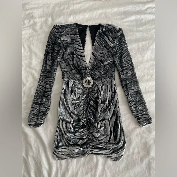 DUNDAS X REVOLVE Stardust Mini Dress in Silver Tiger - Picture 7 of 7